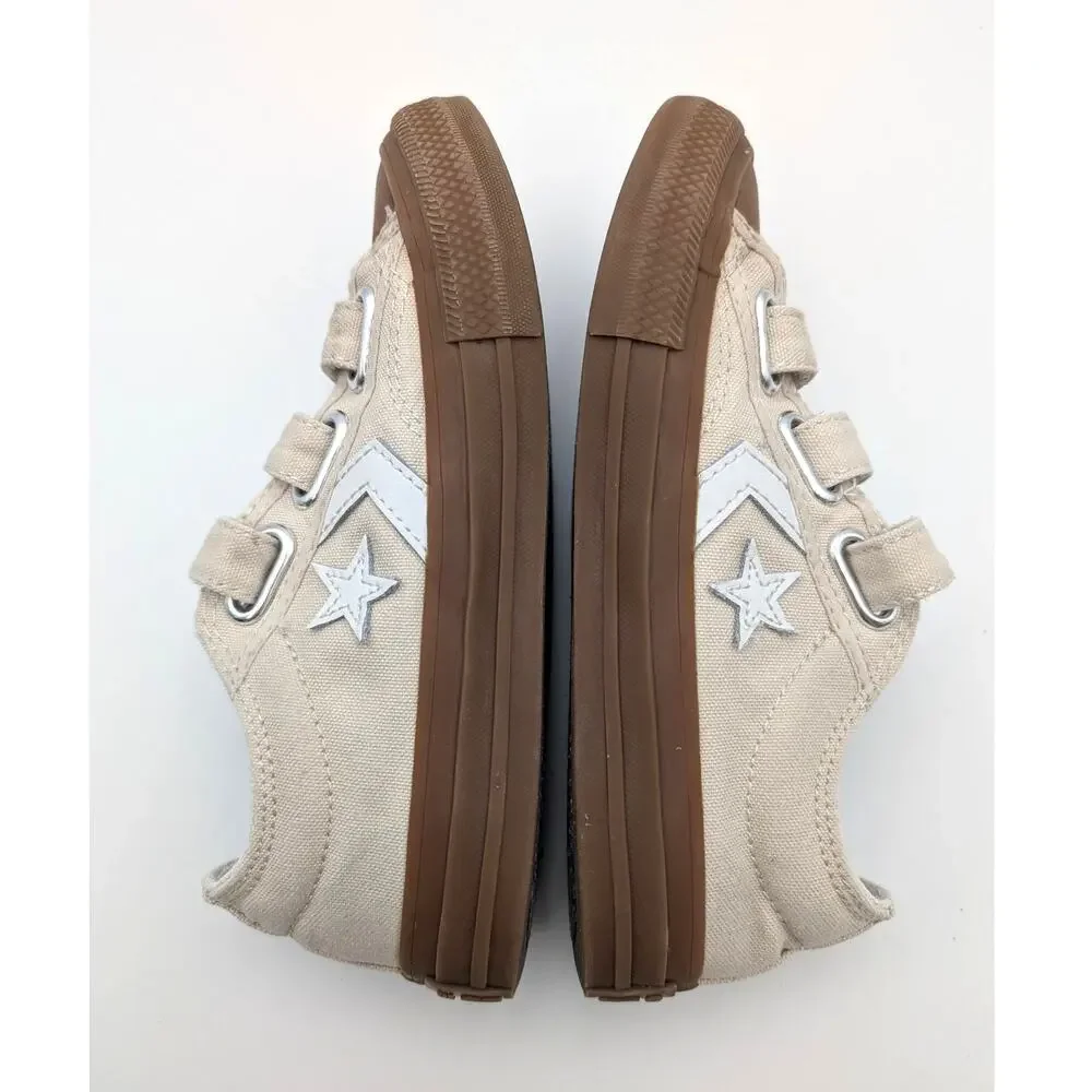 Converse Star Player 76 Gum Rubber Easy-On Sneaker Kids' Light Dune Sz US13 EU31